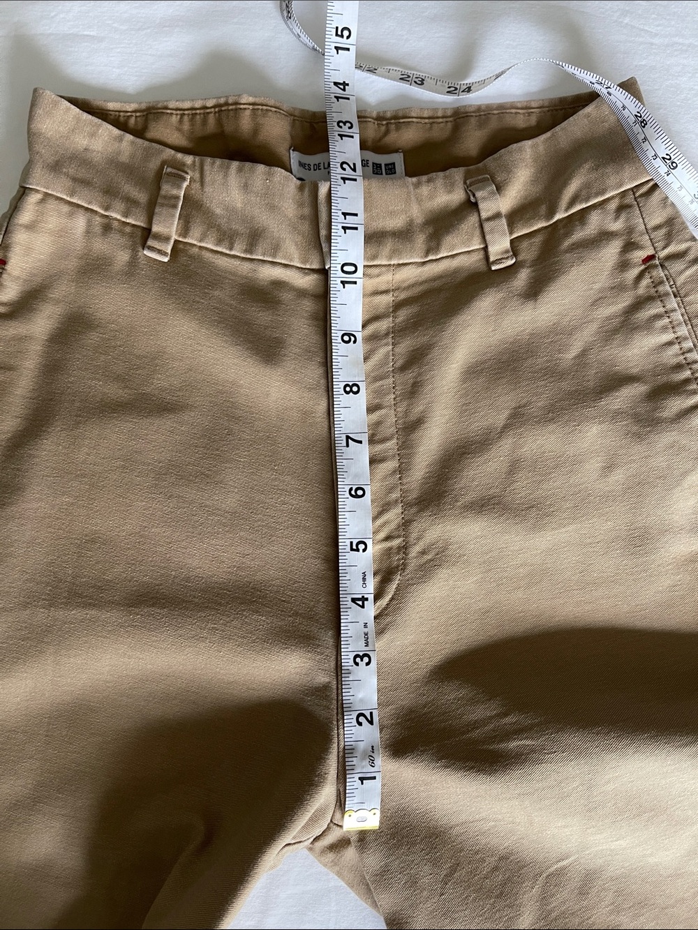 UNIQLO x Ines de la Fressange Tan Wide Leg Cotton Trousers French Girl Classic - Picture 14 of 16